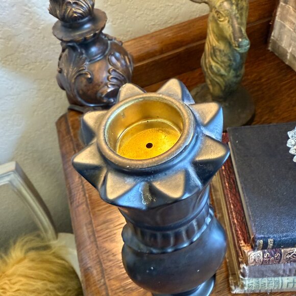 Tall Vintage Cigar Lighter Matt black & Brass Queen Chess Piece - Picture 12 of 16